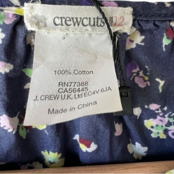 Women's VINTAGE blouse floral purple 3/4 sleeve Crewcuts J.crew U.K front button - Picture 10 of 11